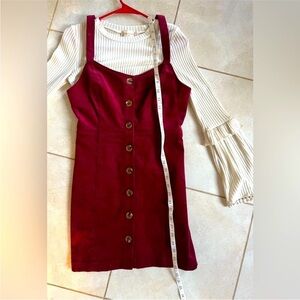 Altar'd State Burgundy - Red Corduroy Fabric velvet dress